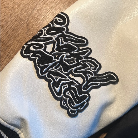 NEW! Zara Black and White Varsity Jacket with Hoodie - Picture 8 of 12